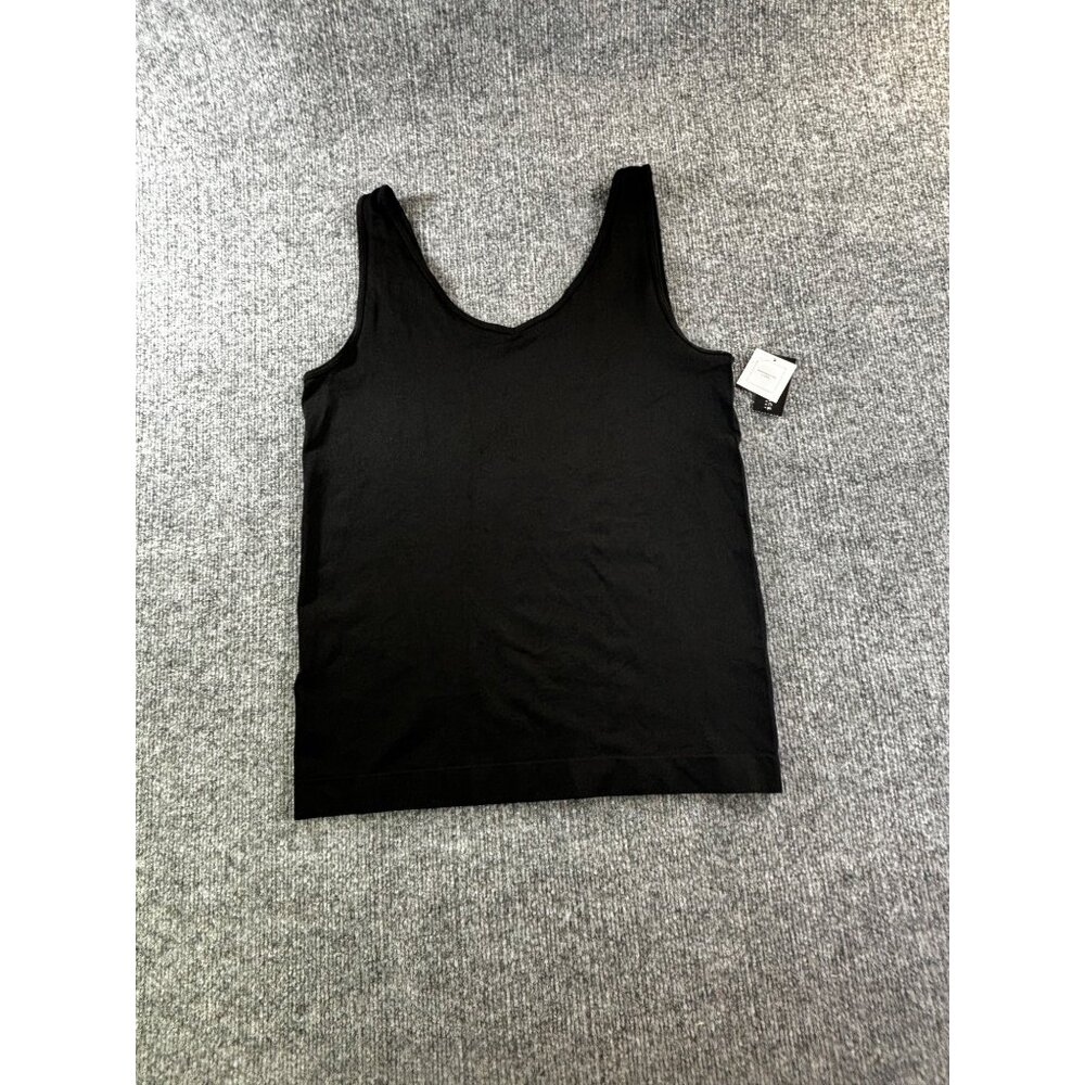 White House Black Market Tank Top Women's Large Black Reversible Neckline 2 Styl